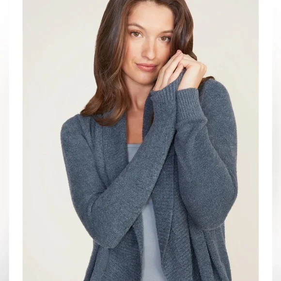 Barefoot Dreams Slate Blue Women's Cardigan - Picture 3 of 6